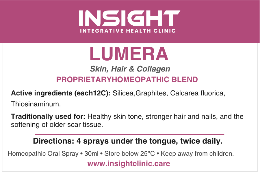 LUMERA product label — Skin, Hair & Collagen, active ingredients and directions