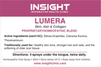 LUMERA product label — Skin, Hair & Collagen, active ingredients and directions