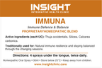 IMMUNA product label — Immune Defence & Balance, active ingredients and directions