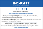 FLEXIO product label — Joints, Fascia & Mobility, active ingredients and directions