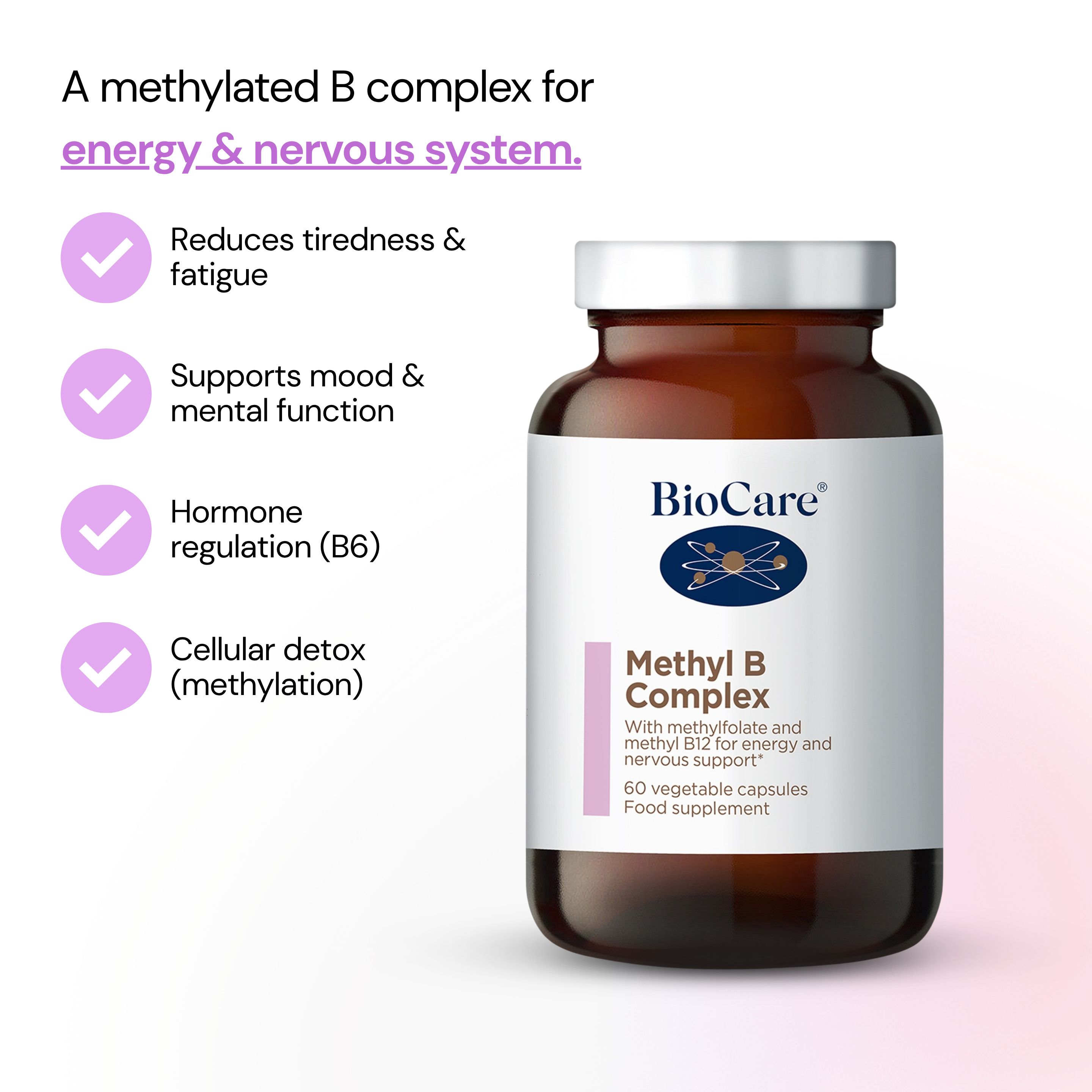 Methylated B Complex (BioCare, 60 Capsules)