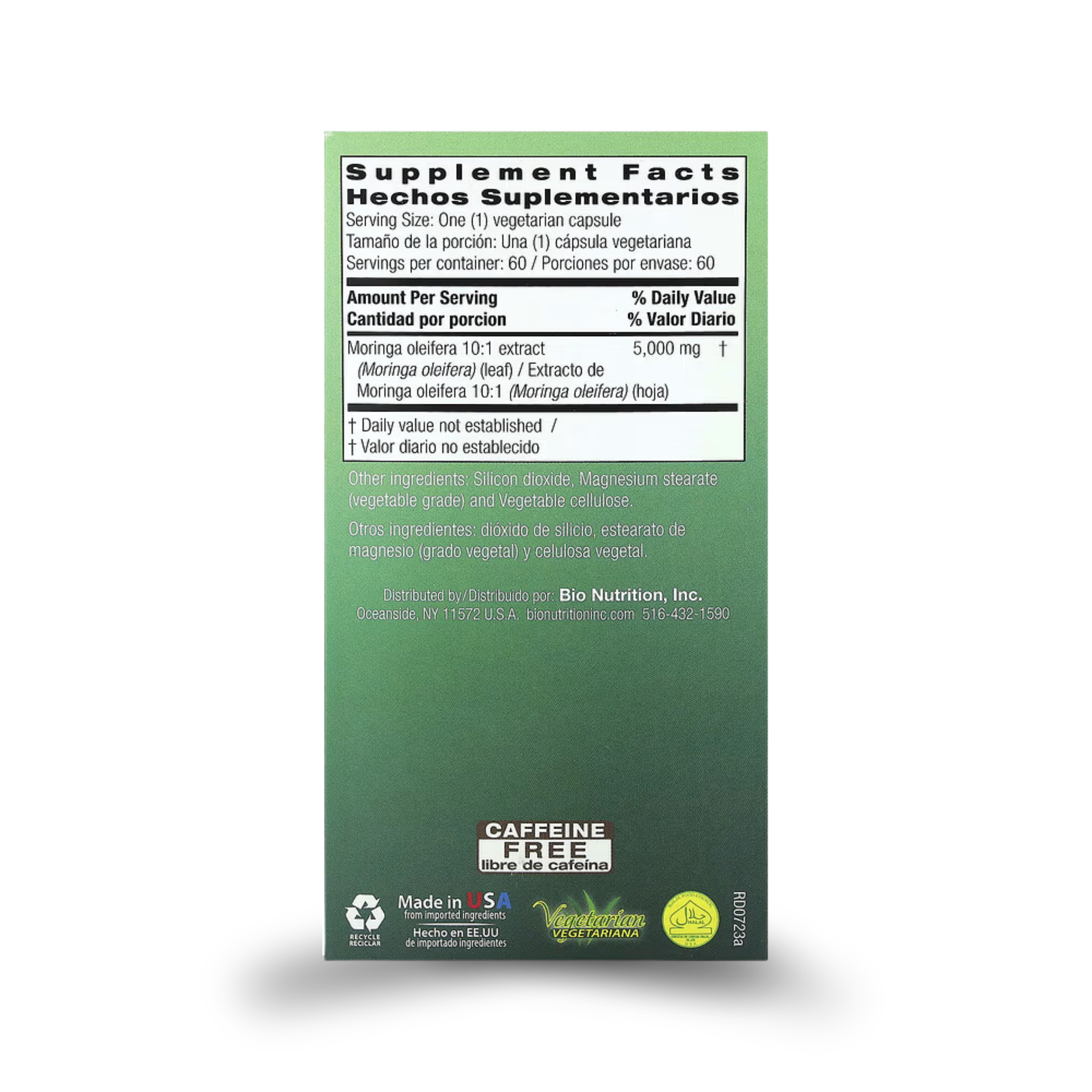 Moringa 5000mg (Bio Nutrition, 60 Vegetarian Capsules)