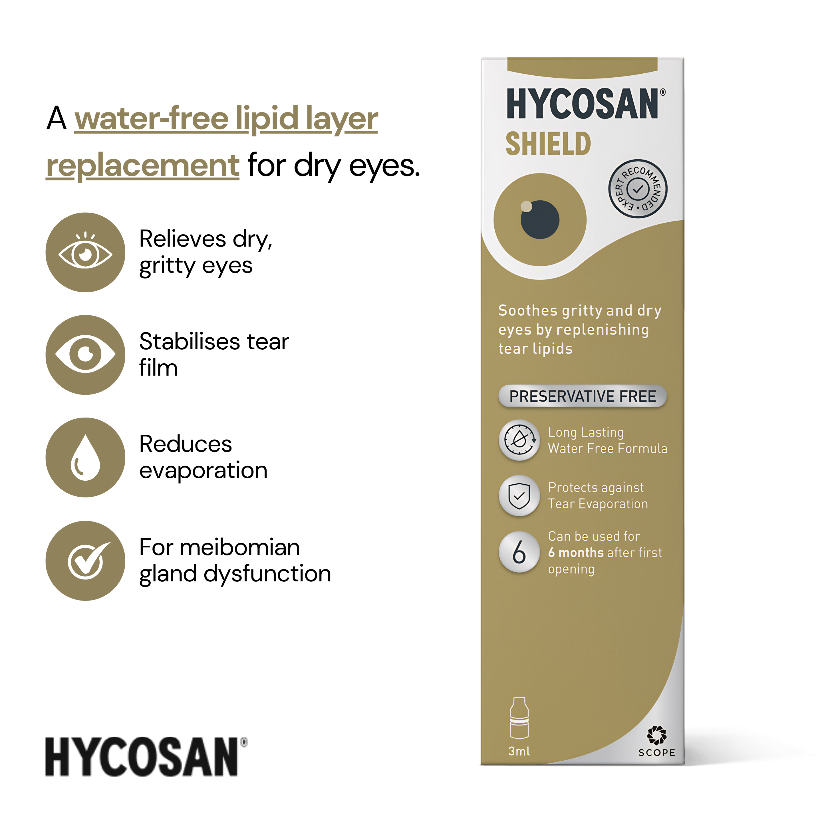 Hycosan Shield Eyedrop, (Lipid Layer Replacement, 3ml)