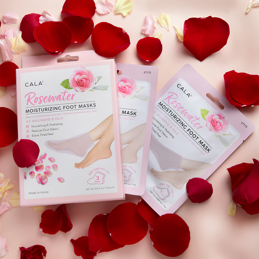 Moisturising Korean Foot Mask Socks: ROSE (3 PAIRS)
