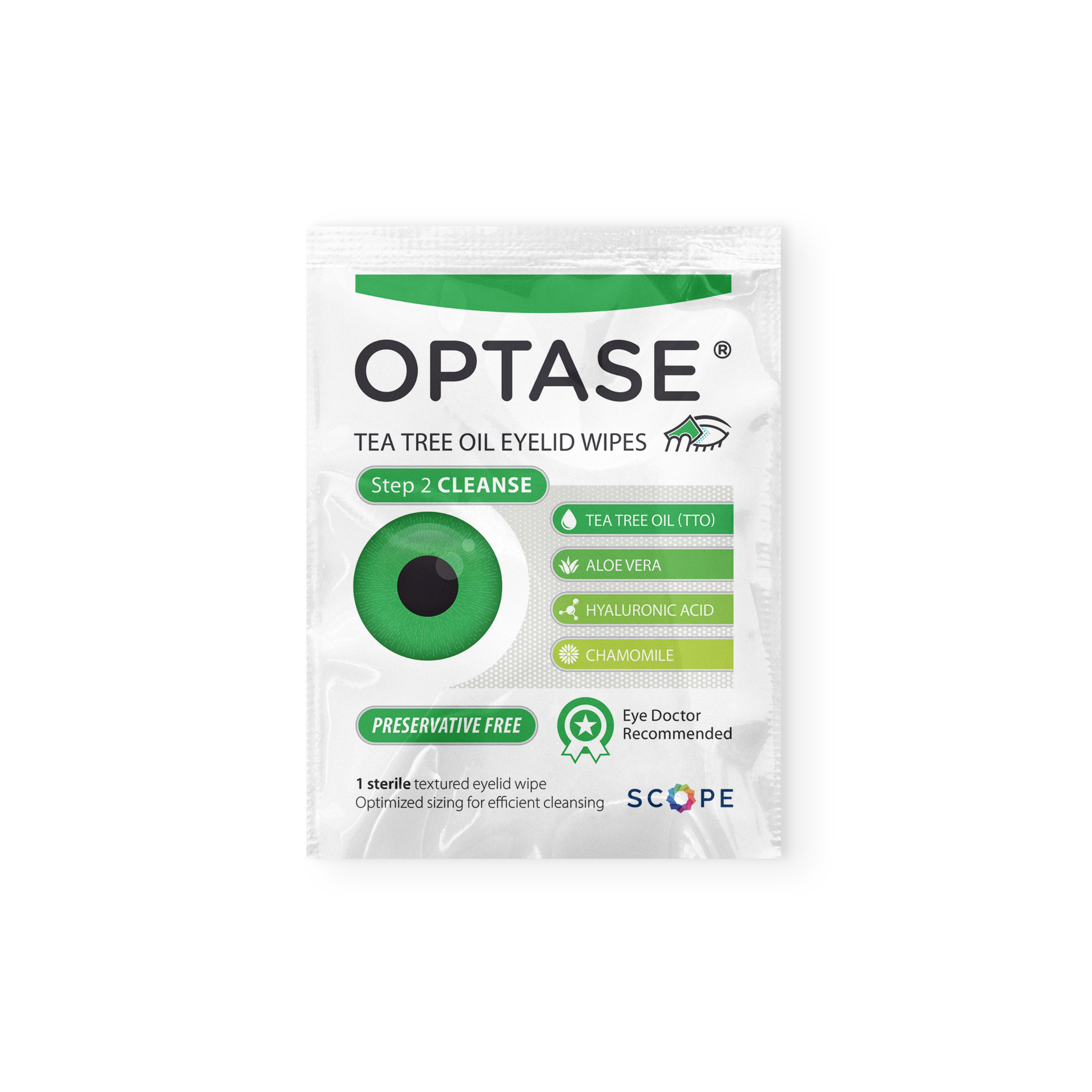 OPTASE TTO EyeLid Cleansing Wipes with Hyaluronic Acid ( 20 Wipes)