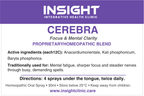 CEREBRA product label — Focus & Mental Clarity, active ingredients and directions