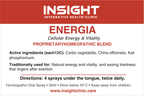 ENERGIA product label — Cellular Energy & Vitality, active ingredients and directions